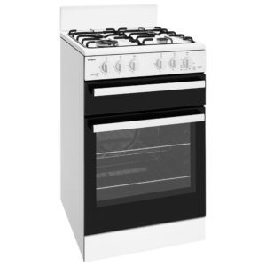 Gas Cooker 54cm Conventional Oven Seperate Grill 4 Burner Gas Hob Piezo White LP Conversion Kit