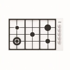 Gas Cooktop 90cm Electric Ignition 5 Burner Inc Wok 14.4MJ/H White