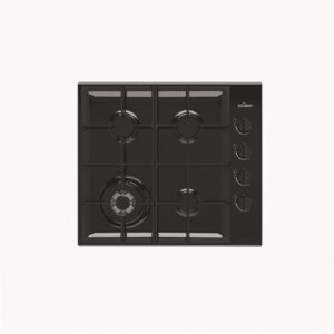 Gas Cooktop 60cm 4 Burner With Wok Electronic Ignition Black
