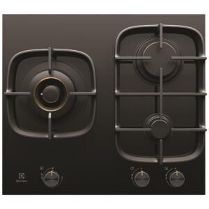 Gas Cooktop 60cm 3 Burner Inc 24MJ/hr Wok Black Glass