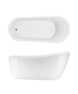Arko 140 Freestanding Bath 1700mm Integrated Overflow White Gloss