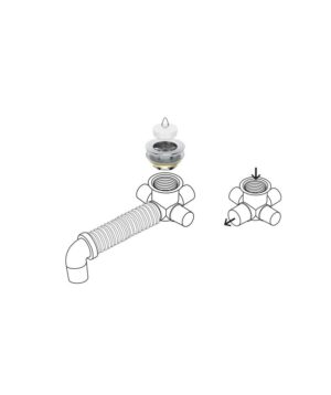 FlexiWaste Bath Kit40mm with Rubber Plug NOF Chrome