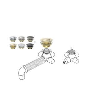 FlexiWaste Bath Pop Out Kit Brushed Gold