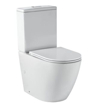 Arko Wall Faced Toilet Suite Cleanflush Soft Close Flat Seat Gloss White