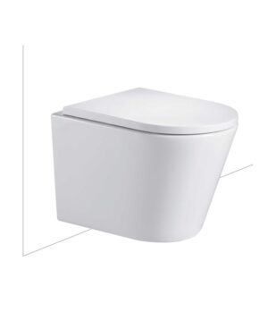 Modia Wall Hung Toilet Pan & C201 Inwall Cistern Cleanflush Soft Close Slim Seat