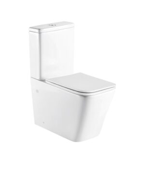 Plati Wall Faced Square Toilet Suite Gloss White