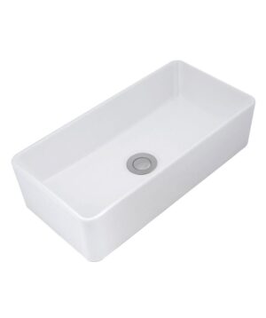 Plati 230 Ceramic Basin Above Counter 465x230mm 0TH NOF White