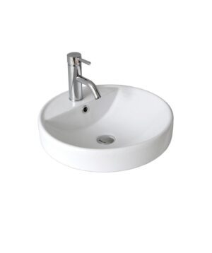 Syros 002 Ceramic Basin Inset 475mm 1TH OF White