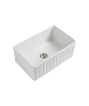 Cleo 765 Fluted Ceramic Sink Gloss White