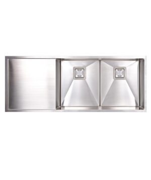 Tetra 1150 Blade Sink Double Bowl 1150x450mm NTL LH Drainer Satin S/S