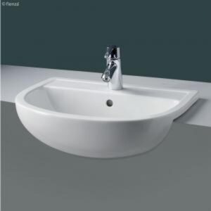 Compact Semi Recessed Basin 1TH