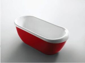 Bells Freestanding Bath Red/White 1700mm