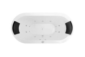 Mintori 1800 Contour Freestanding Spa White/Chrome 14 Jets