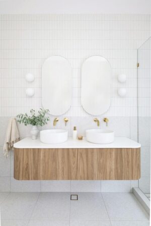 Waverley 1500 AD Wall Hung Vanity Double Bowl Cherry PieTop