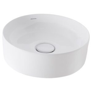 Venezia Round Counter Top Basin 390mm White/Ceramic Waste Cover