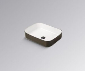 Nirvana Rectagular Above Counter Basin 485x385x150mm Black/White