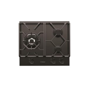 Gas Cooktop 60cm 3 Burner Inc Wok 14.4MJ/H Black Glass