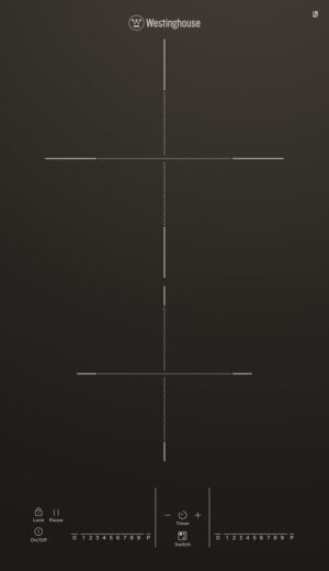 Induction Cooktop 30cm 2 Zone Touch Slide Controls Black