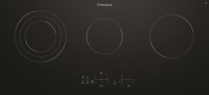 Electric Cooktop Ceramic 90cm 3 Zone Touch Control Pause Function Black