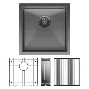 Hana 32L Single Bowl Sink Carbon Metal + Kit 450 x 450 x 200