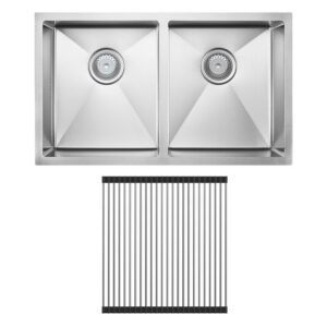 Hana ANTI SCRATCH 27/27L Double Kitchen Sink S/S + Kit 760 x 450 x 200