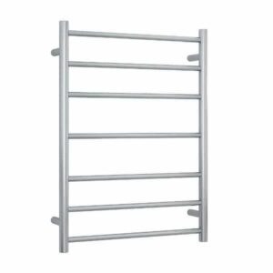 Ladder Heated Towel Rail Round 7 Bar 600x800x122mm Brushed S/S