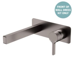 Sansa Wall Basin Mixer Rectangular Plate Gun Metal Trim Kit ONLY