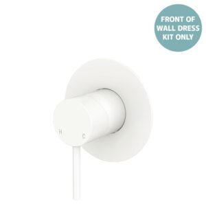 Kaya Shower Mixer Large Round Plate Matte White Trim Kit ONLY LF