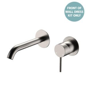 Kaya Basin/Bath Wall Mixer Round Plates 160mm Outlet Brushed Nickel Trim Kit ONLY