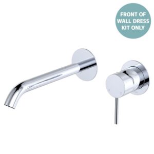 Kaya Basin/Bath Wall Mixer Round Plates 200mm Outlet Chrome Trim Kit ONLY