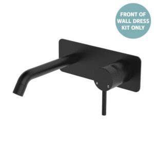 Axle Wall Basin/Bath Mixer Rectangular Plate 160mm Outlet Matte Black Trim Kit ONLY