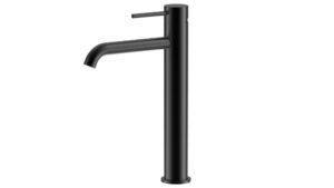 Otus Slimline Basin Mixer Highrise Curved Outlet Matte Black