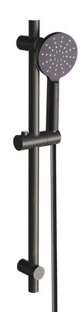 Bakara Round Handshower On Rail Matt Black
