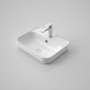Tribute Sculptural Rectangle 500mm Inset Basin 1TH With Overflow
