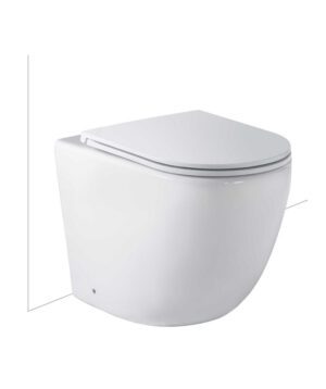 Arko Floor Mount Toilet Pan & C101 Inwall Cistern Cleanflush Soft Close Flat Seat