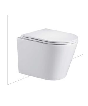 Modia Wall Hung Toilet Pan & C201 Inwall Cistern Cleanflush Soft Close Flat Seat