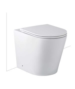 Modia Floor Mount Toilet Pan & C101 Inwall Cistern Cleanflush Soft Close Flat Seat