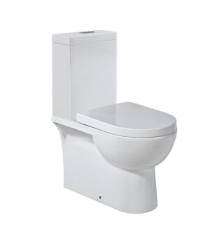 Chios Scara Wall Faced Toilet Suite Box Rim Soft Close Seat Uni Inlet White