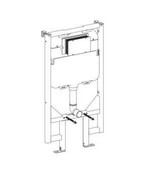 Inwall C200 Cistern with Frame  to Suit Wall Hung Pan 80mm