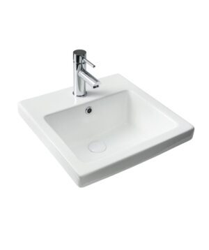 Kyra 017 Ceramic Basin Inset 430x430mm 1TH OF White