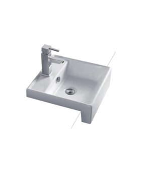Kyra 215 Ceramic Basin Semi Recessed 410x410mm 1TH OF White