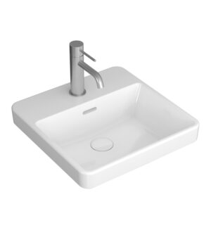 Kyra 400 Basin Inset Above Counter 1TH O/F White Gloss