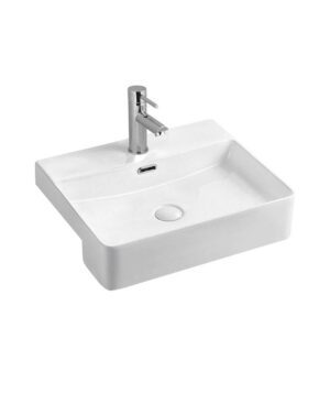 Limni 500 Semi Recessed Basin White