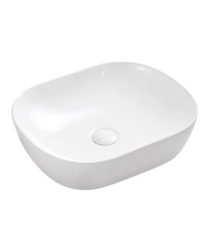 Limni 465 Above Counter Ceramic Basin Rectangle 465x375mm White