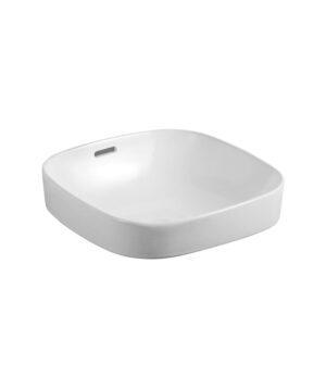 Obello 373 Basin Inset Rounded Square White Silk Matte
