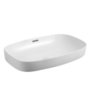 Obello 600 Basin Inset Rounded Rectangular White Silk Matte