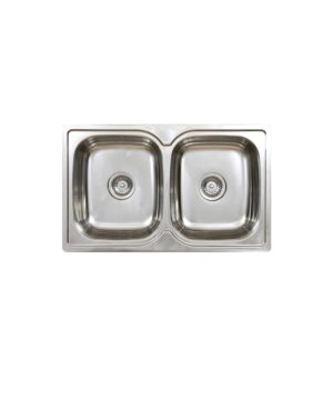 Acero 005 Double Bowl  820 x 500 x 180mm 1TH NOF Silk S/S