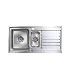 Kubic 150 Sink 1.5 Bowl 1000x500mm 1TH RH Drainer Silk S/S