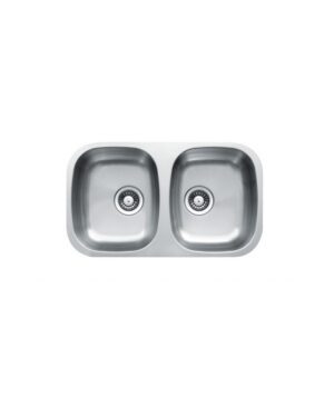 Acero 754 Double Bowl Sink 754x440x185mm Silk S/S