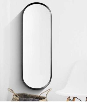 Element Oval Mirror 100x50cm Black Trim